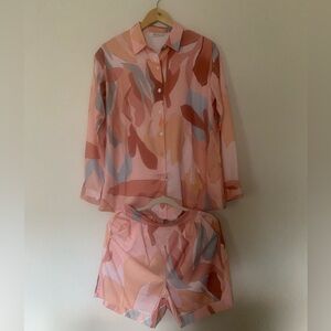 Rotimia Abstract Patterned Shirt and Shorts Set Size M